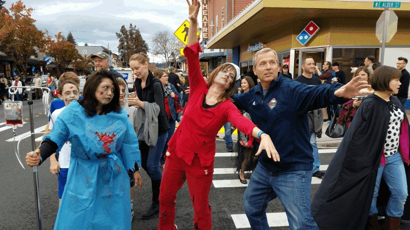 Crowd dancing at Zombie Walk